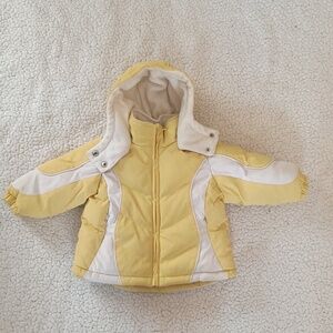 I Madison Yellow/White Childs Winter Jacket With Detachable Hood Size 12M